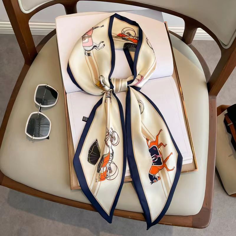 Luxury Bags China - Syal Hiasan Kepala Ramping Sutra Desain
